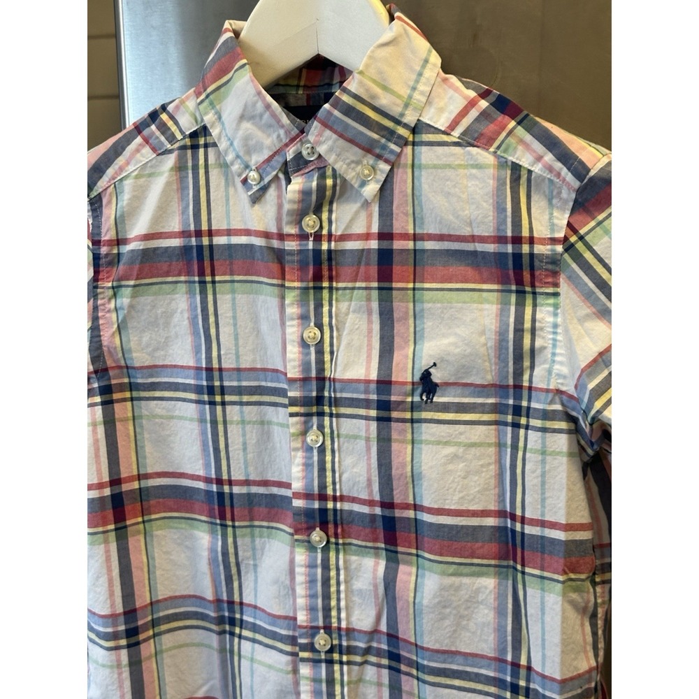 Ralph Lauren Pastel Plaid Preppy Short Sleeve Sz8 Grad Yacht Club Classic Luxury